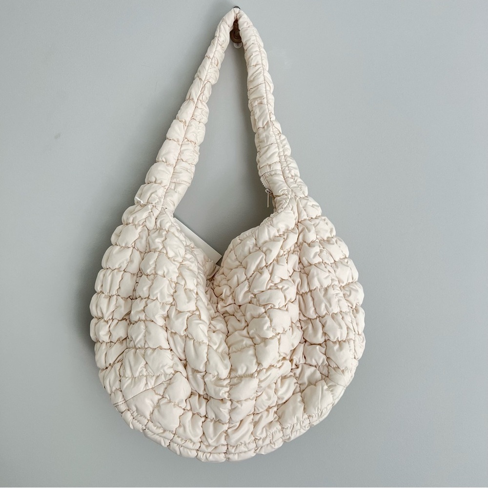 COS oversized quilted bag off white